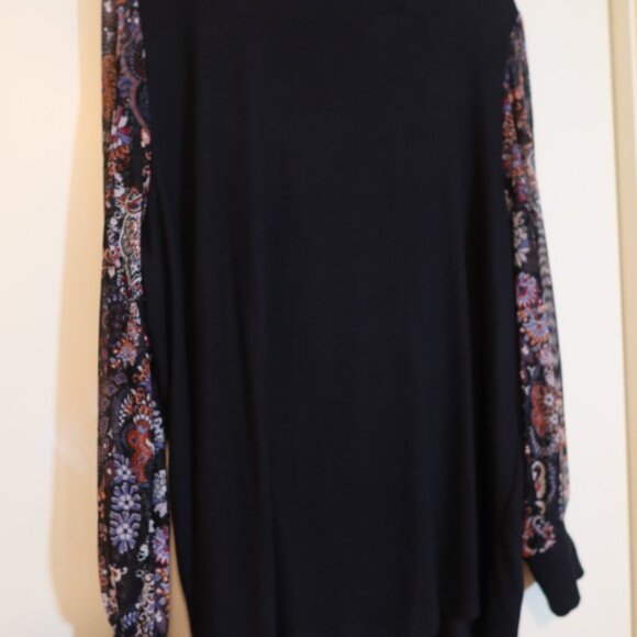 Maurices Black Sweater with Pattern Sleeves - Picture 4 of 5